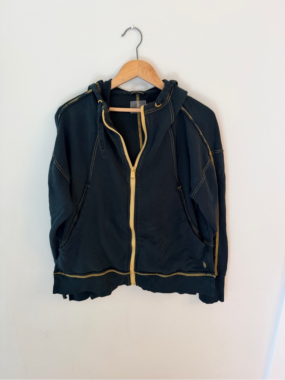 Free people Zip-Up Hoodie with Yellow Trim